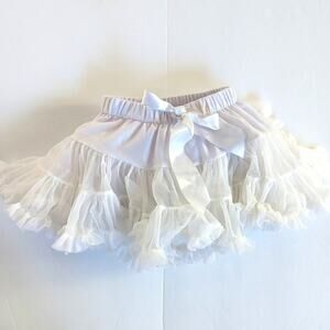 Petticoat Skirt Girls Sz Small 2-4T White Ruffle Basics